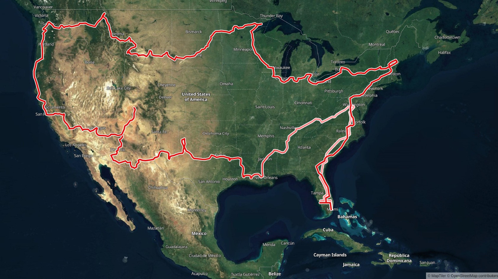 Parcours d'un road trip aux États-Unis avec une remorque tente